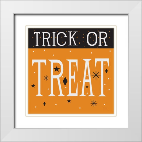Festive Fright Trick or Treat III White Modern Wood Framed Art Print with Double Matting by Mullan, Michael