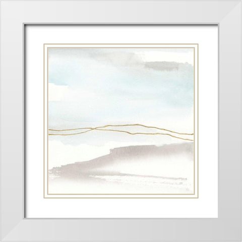 Gold Horizon II White Modern Wood Framed Art Print with Double Matting by Paschke, Chris