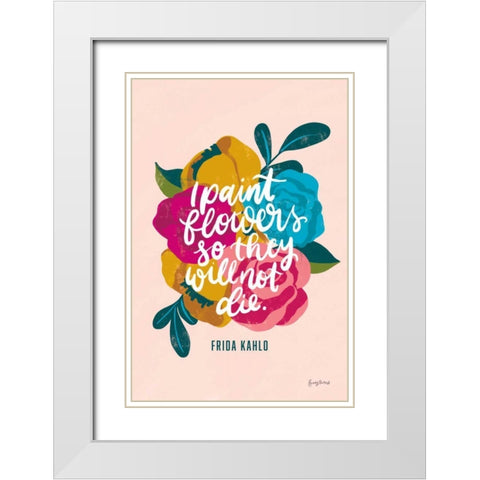 Frida Kahlo II White Modern Wood Framed Art Print with Double Matting by Thorns, Becky