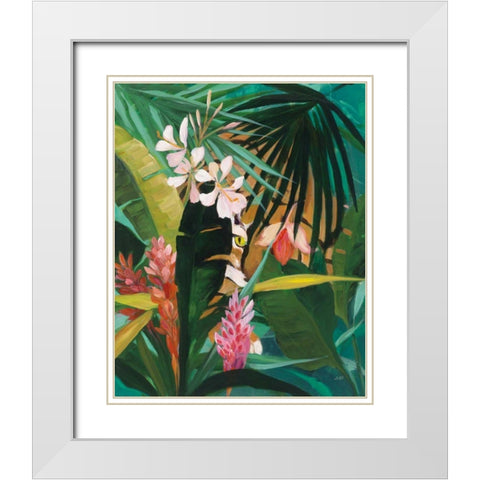 Hidden Jungle I White Modern Wood Framed Art Print with Double Matting by Purinton, Julia