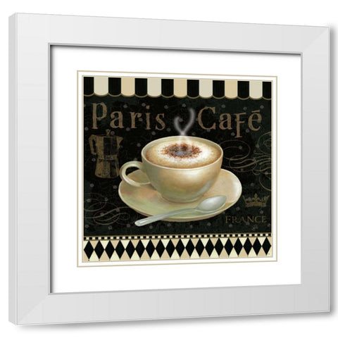 Cafe Parisien III White Modern Wood Framed Art Print with Double Matting by Brissonnet, Daphne