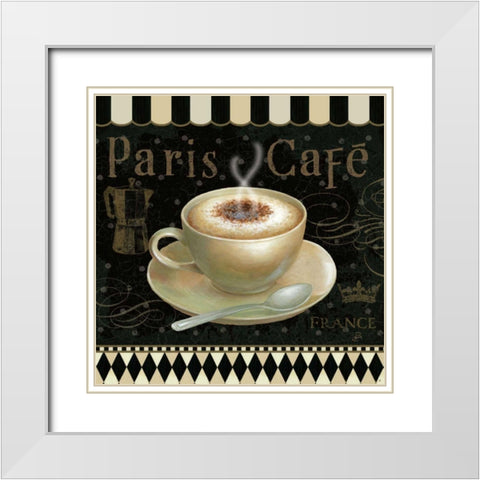 Cafe Parisien III White Modern Wood Framed Art Print with Double Matting by Brissonnet, Daphne