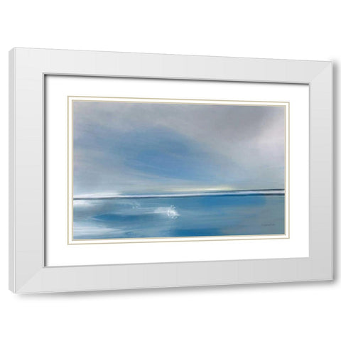 Shining Sea White Modern Wood Framed Art Print with Double Matting by Charro, Mercedes Lopez