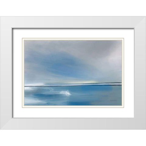 Shining Sea White Modern Wood Framed Art Print with Double Matting by Charro, Mercedes Lopez
