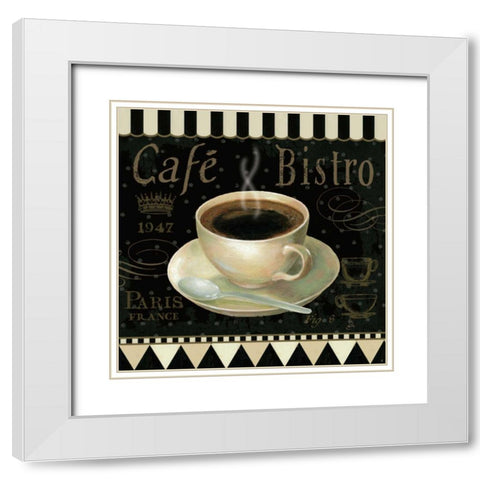 Cafe Parisien IV White Modern Wood Framed Art Print with Double Matting by Brissonnet, Daphne