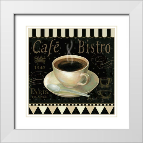 Cafe Parisien IV White Modern Wood Framed Art Print with Double Matting by Brissonnet, Daphne
