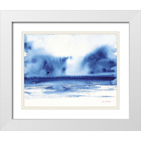 Ocean Blue IV White Modern Wood Framed Art Print with Double Matting by Valle, Aimee Del