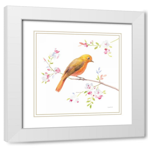 Flight Friends III White Modern Wood Framed Art Print with Double Matting by Nai, Danhui