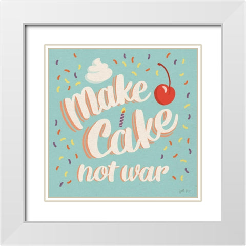 Make Cake I White Modern Wood Framed Art Print with Double Matting by Penner, Janelle