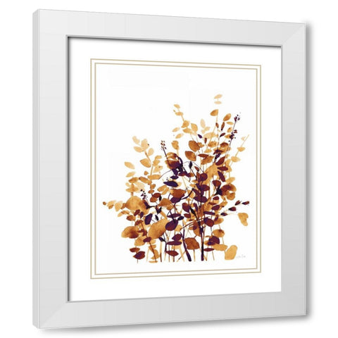 Brown Botanicals White Modern Wood Framed Art Print with Double Matting by Pete, Katrina
