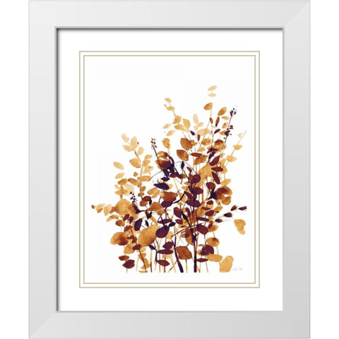 Brown Botanicals White Modern Wood Framed Art Print with Double Matting by Pete, Katrina