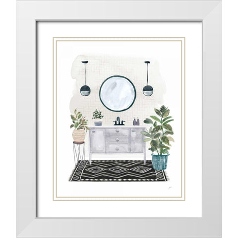 Lulus Powder Room II White Modern Wood Framed Art Print with Double Matting by Panganiban, Karyn