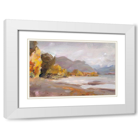 October Coast White Modern Wood Framed Art Print with Double Matting by Nai, Danhui