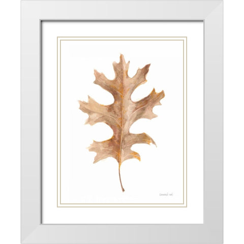 Fallen Leaf I White Modern Wood Framed Art Print with Double Matting by Nai, Danhui