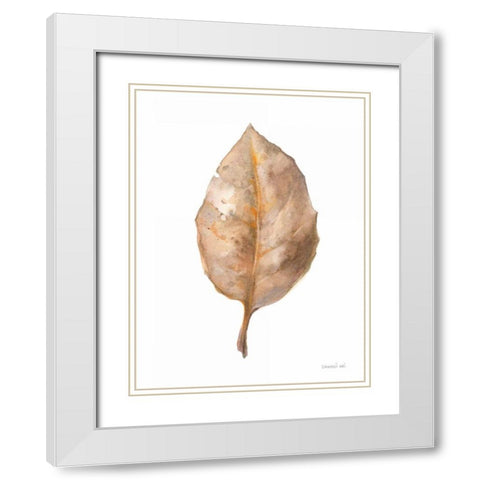 Fallen Leaf II White Modern Wood Framed Art Print with Double Matting by Nai, Danhui