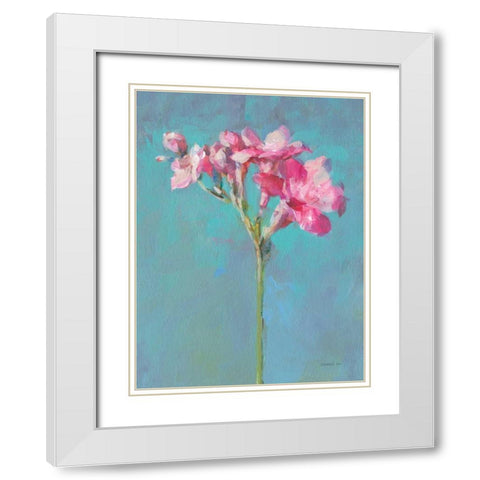 Modern Freesia I White Modern Wood Framed Art Print with Double Matting by Nai, Danhui