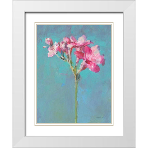 Modern Freesia I White Modern Wood Framed Art Print with Double Matting by Nai, Danhui