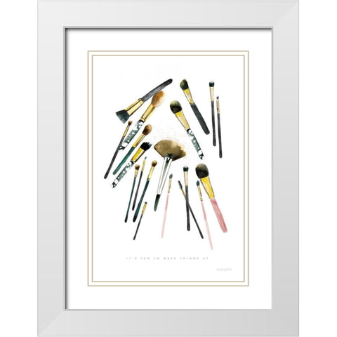 Make it Up II White Modern Wood Framed Art Print with Double Matting by Charro, Mercedes Lopez
