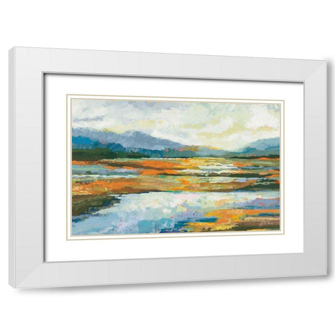 Fall Marsh White Modern Wood Framed Art Print with Double Matting by Vertentes, Jeanette