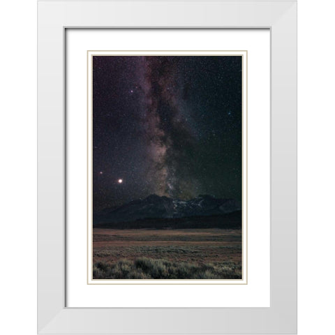 Milky Way in Sawtooth Mountains White Modern Wood Framed Art Print with Double Matting by Majchrowicz, Alan