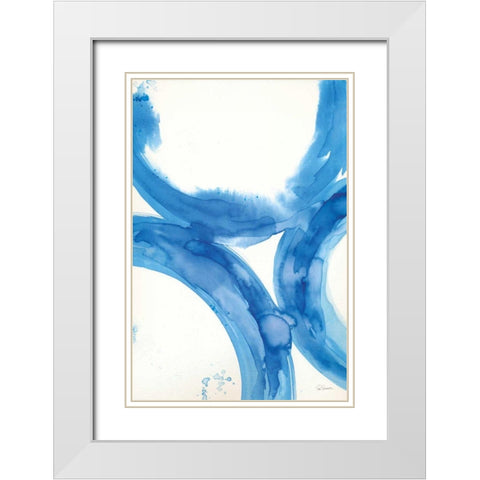 Rings of Water II White Modern Wood Framed Art Print with Double Matting by Schlabach, Sue