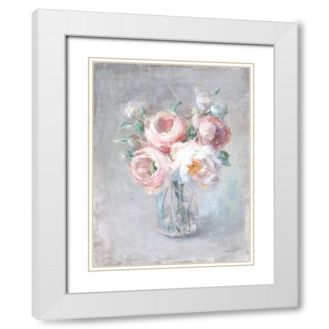 Light Summer Blooms II White Modern Wood Framed Art Print with Double Matting by Nai, Danhui