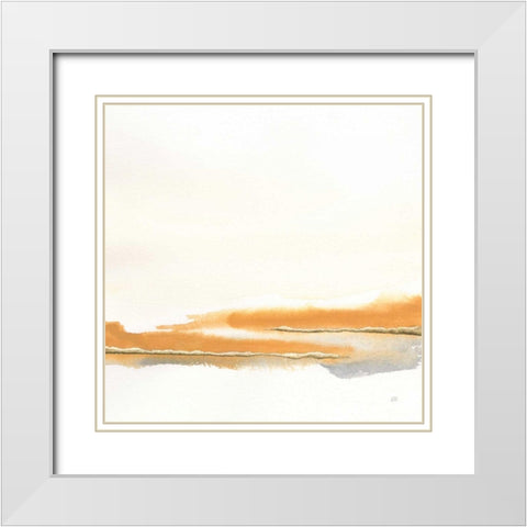 Turmeric and Gold II White Modern Wood Framed Art Print with Double Matting by Paschke, Chris