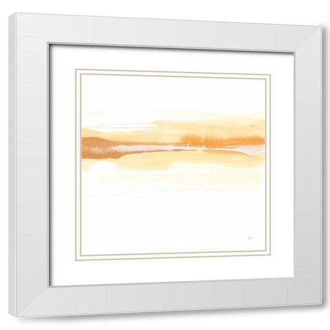 Tint Turmeric I White Modern Wood Framed Art Print with Double Matting by Paschke, Chris