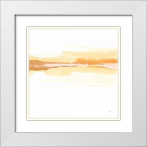 Tint Turmeric I White Modern Wood Framed Art Print with Double Matting by Paschke, Chris