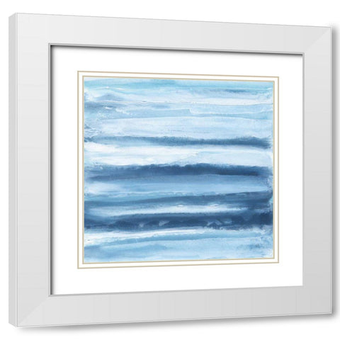 Stripes II White Modern Wood Framed Art Print with Double Matting by Paschke, Chris