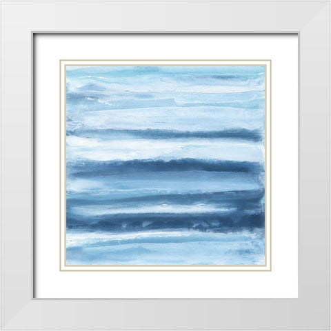 Stripes II White Modern Wood Framed Art Print with Double Matting by Paschke, Chris