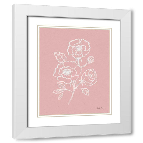 Joyful Peonies I Pink White Modern Wood Framed Art Print with Double Matting by Zaman, Farida