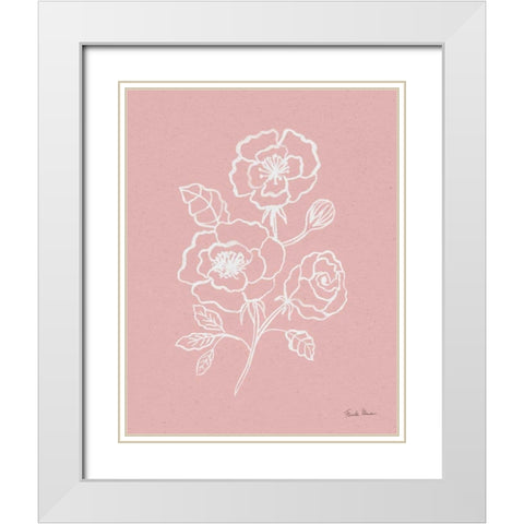 Joyful Peonies I Pink White Modern Wood Framed Art Print with Double Matting by Zaman, Farida