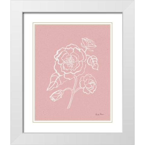 Joyful Peonies IV Pink White Modern Wood Framed Art Print with Double Matting by Zaman, Farida