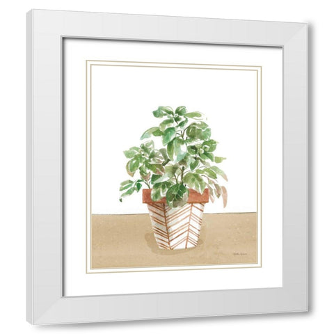 Herb Garden II White White Modern Wood Framed Art Print with Double Matting by Grove, Beth