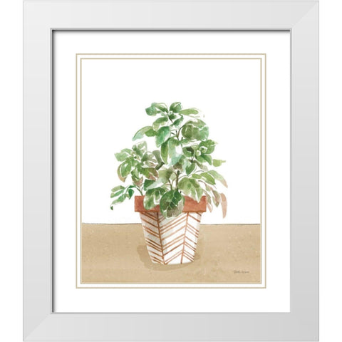 Herb Garden II White White Modern Wood Framed Art Print with Double Matting by Grove, Beth