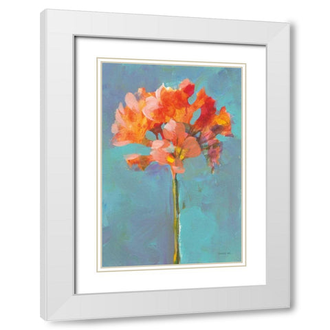 Modern Floral I White Modern Wood Framed Art Print with Double Matting by Nai, Danhui