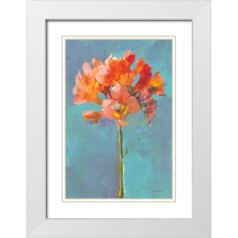 Modern Floral I White Modern Wood Framed Art Print with Double Matting by Nai, Danhui