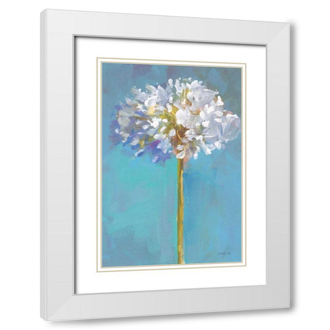 Modern Floral III White Modern Wood Framed Art Print with Double Matting by Nai, Danhui