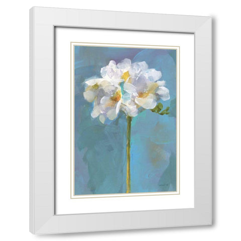 Modern Floral IV White Modern Wood Framed Art Print with Double Matting by Nai, Danhui