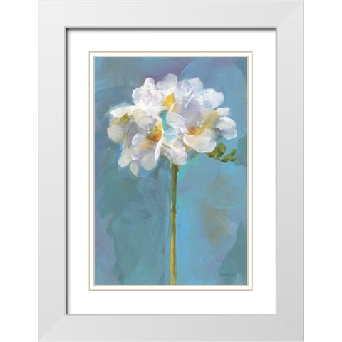 Modern Floral IV White Modern Wood Framed Art Print with Double Matting by Nai, Danhui