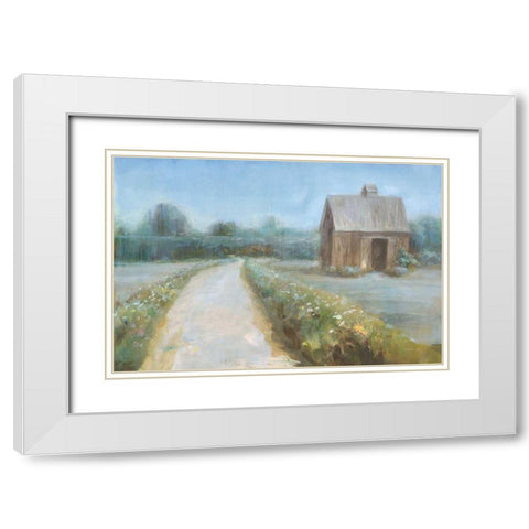 Road to the Fields White Modern Wood Framed Art Print with Double Matting by Nai, Danhui