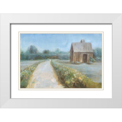 Road to the Fields White Modern Wood Framed Art Print with Double Matting by Nai, Danhui