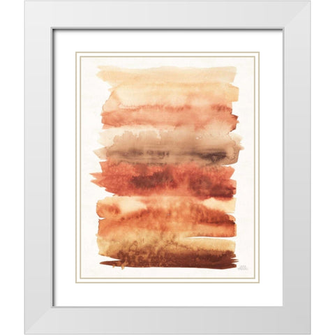 Desert Blooms Abstract I Fall White Modern Wood Framed Art Print with Double Matting by Marshall, Laura