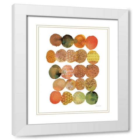 Fall Circle Stories II White Modern Wood Framed Art Print with Double Matting by Nai, Danhui