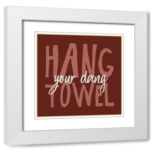 Bathroom Advice II Red White Modern Wood Framed Art Print with Double Matting by Wild Apple Portfolio