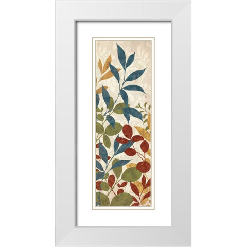 Leaves of Color II White Modern Wood Framed Art Print with Double Matting by Wild Apple Portfolio