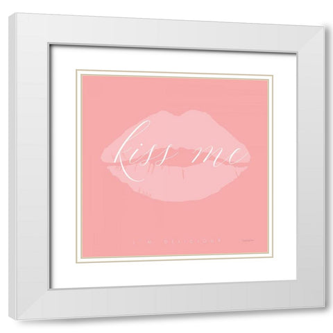 Kiss Me White Modern Wood Framed Art Print with Double Matting by Charro, Mercedes Lopez