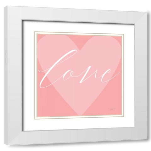 Love Heart White Modern Wood Framed Art Print with Double Matting by Charro, Mercedes Lopez