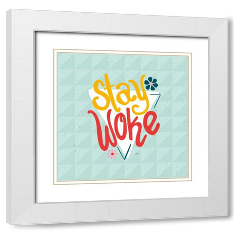 Growth II White Modern Wood Framed Art Print with Double Matting by York, Leah